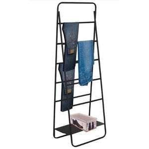 Arara de Roupas 5 Níveis Cabideiro ValleFlex Metal Preto 60x170cm