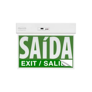 Sinalização Saída Segurimax Slim Fu Verde com Seletor 24x18cm