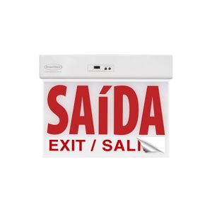 Sinalização Saída Segurimax Slim Df Vermelha com Seletor 24x18cm