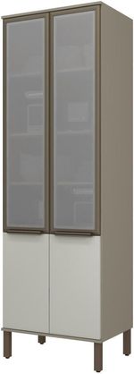 Paneleiro-4-Portas-com-Vidro-Mx-Moveis-Verace-PVE03-Taupe-Off