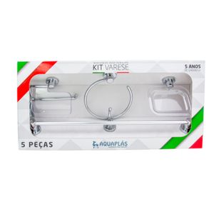 Acessórios Para Banheiro Aquaplás Cristal Varese Cromado Kit com 5 Peças