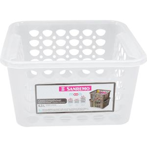 Cesto Organizador Plástico Sanremo Casar Fit Incolor 13,7x25,4x27cm 6,3L