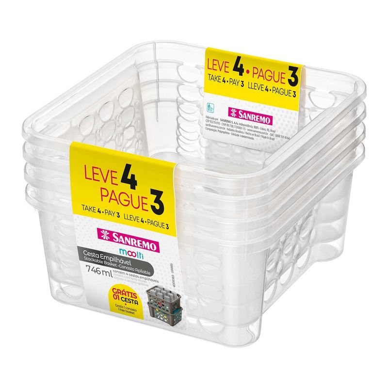 KIT-CESTOS-ORGANIZADOR-PLASTICO-SANREMO-CASAR-FIT-INCOLOR-746ML-98X135X131CM
