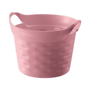 Cesto Organizador de Roupas Sanremo Comfot Zone Redondo Rosa 3L