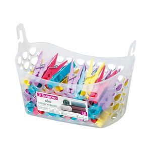 Cesto Para Prendedor de Roupas Sanremo Natural Transparente 22x15x13cm 1,6L