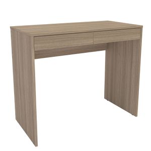 Mesa Para Escritório Computador Notebook Estudo 2 Gavetas Politorno Móveis Castanho Tijuca 90cm