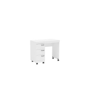 Mesa Para Escritório Computador Notebook Estudo 3 gavetas Osaka Politorno Móveis Branco 74,2x90x46cm