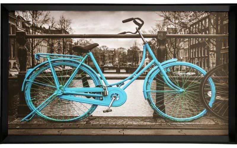 QUADRO-DECORATIVO-ARTE-PROPRIA-AMSTERDA-BIKE-AZUL-90X60CM