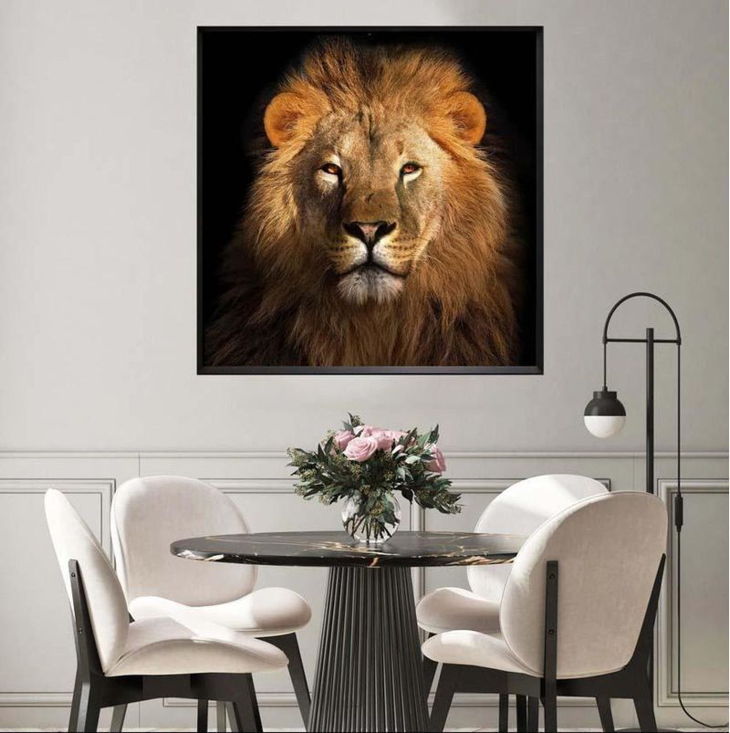 QUADRO-DECORATIVO-ARTE-PROPRIA-LEAO-BRONZE-100X100CM
