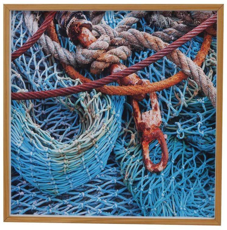 Quadro-Decorativo-Arte-Propria-Rede-Mar-Azul-50x50cm