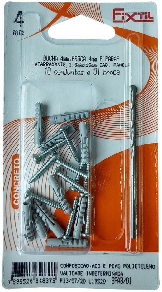Broca-Fixtil-4mm-com-Bucha-4mm-Parafuso-Atarraxante-29X19
