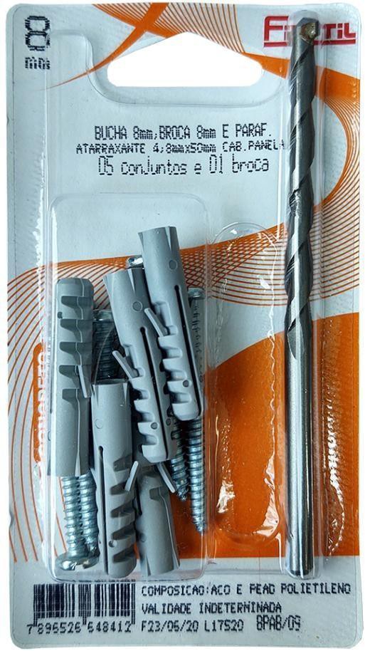 Broca-Fixtil-8mm-com-Bucha-8mm-Paraf-Atarraxante-48X50
