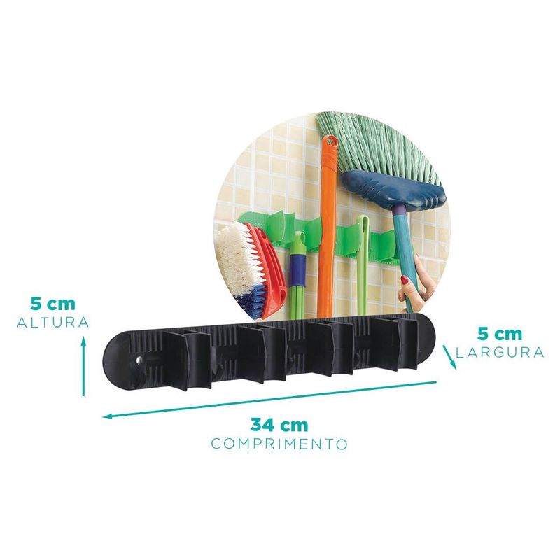 PORTA-VASSOURA-NITRON-PRETO-COM-9-POSICOES