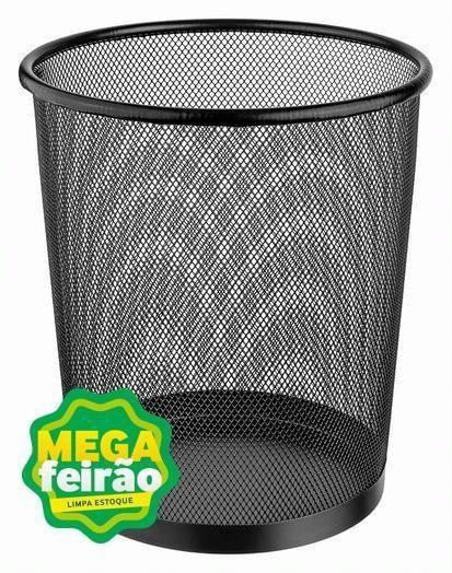 Lixeira Ordene Ferro Redonda Preta 8,5L Or98010-ns_166629_1