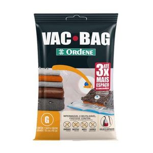 Saco Plástico Para Armazenagem a Vácuo Vacuum Bag Grande Ordene 55x90cm
