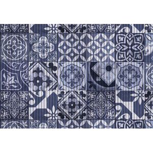 Passadeira Tapete Kapazi A Metro Azulejo 65cm Azul