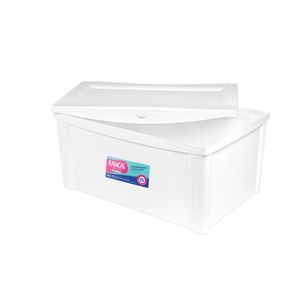 Caixa Organizadora de Plástico Ordene Branco 65L