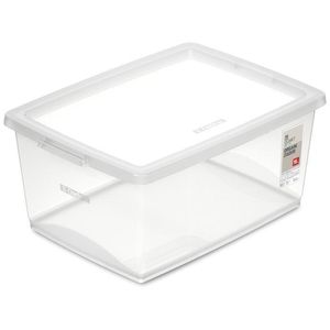 Caixa Organizadora de Plástico com Travas Ordene Cristal Transparente 15L