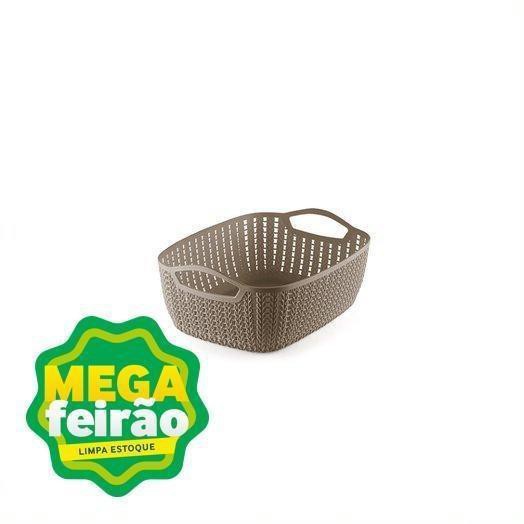 Cesto-Organizador-Trancado-Ordene-Plastico-Largo-Bege-Tamanho-M