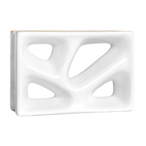Elemento Vazado Cobogó Cerâmica Martins 15,5x8,3x22,5cm Rama Esmaltado 4 furos Branco