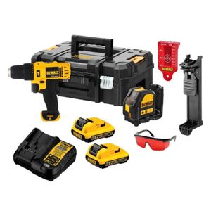 Parafusadeira e Furadeira de Impacto a Bateria Dewalt DCK205D2TBR 12V Acompanha Maleta com 1 Carregador 2 Baterias e Acessórios