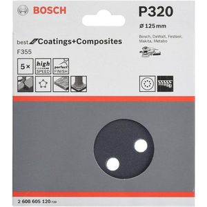Disco de Lixa Para Concreto Roto Orbital Grão 320 Bosch 125mm Pacote com 5 unidades