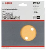 Disco-de-Lixa-Para-Madeira-Roto-Orbital-Grao-180-Bosch-125mm-Pacote-com-5-unidades