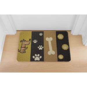 Tapete PVC Neolar Capacho Dog Lovers Bege 40x60cm