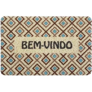 Tapete PVC Neolar Capacho Geométrica Bege 40x60cm