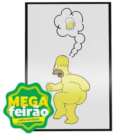 Quadro-Decorativo-Dmadero-Homer-Pensando-Em-Cerveja-40x27cm