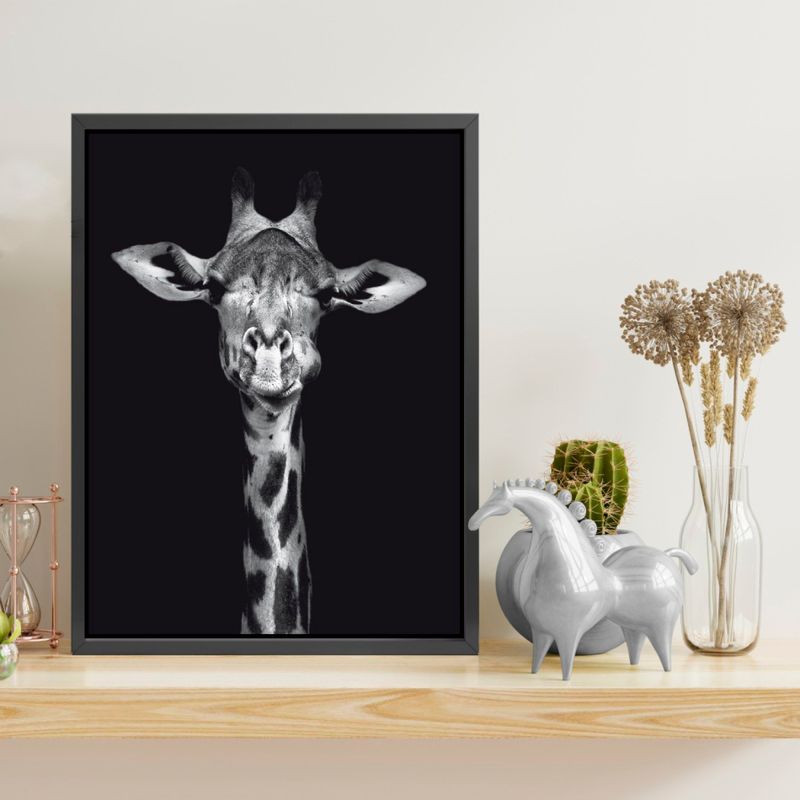 QUADRO-DECORATIVO-E2G-DESIGN-BARCELONA-GIRAFA-PB-40X50CM