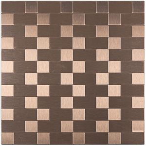 Pastilha de Alumínio Glass Mosaic Metal Cobre 30,4X30,4Cm