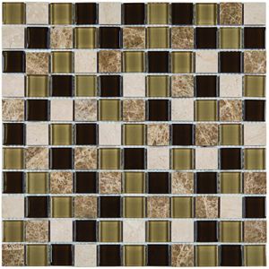 Pastilha de Vidro e Pedra Glass Mosaic Matisse Mar Escuro 29X29Cm