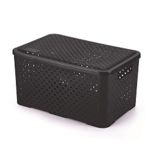 Caixa Quadriculada Dasplast 16L Preto