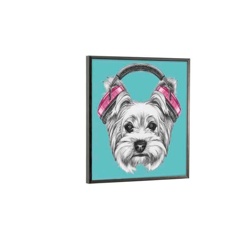 QUADRO-DECORATIVO-E2G-DESIGN-BARCELONA-HEADPHONE-DOG-30X30CM