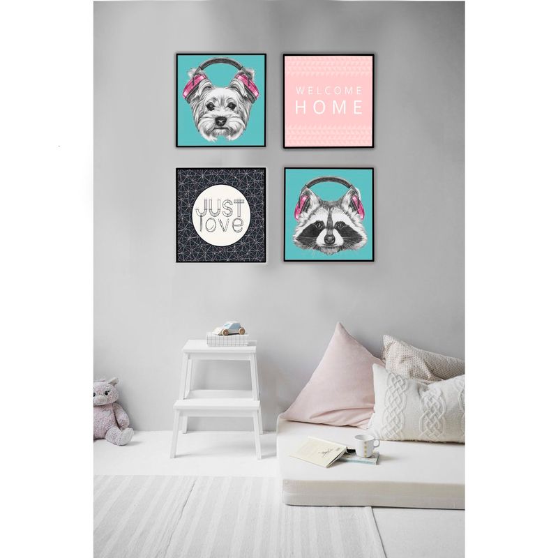 QUADRO-DECORATIVO-E2G-DESIGN-BARCELONA-HEADPHONE-DOG-30X30CM