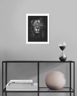 QUADRO-DECORATIVO-ILLUMINATO-LEAO-PRETO-E-BRANCO