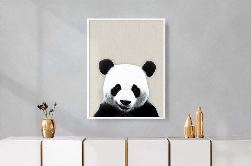Quadro-Decorativo-Illuminato-Panda-Sorrindo