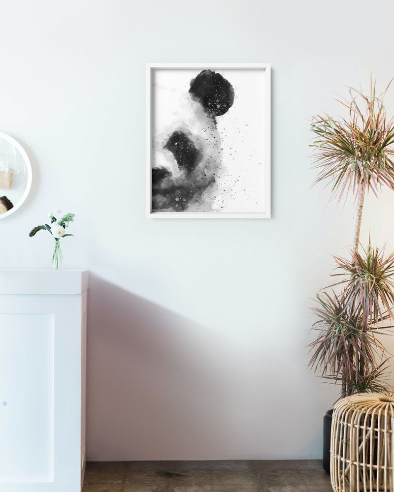 QUADRO-DECORATIVO-ILLUMINATO-PANDA-AQUARELA