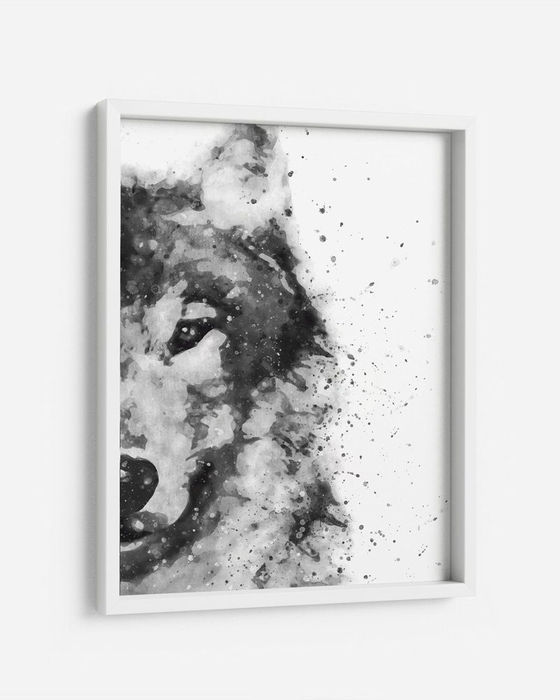 QUADRO-DECORATIVO-ILLUMINATO-LOBO-AQUARELA