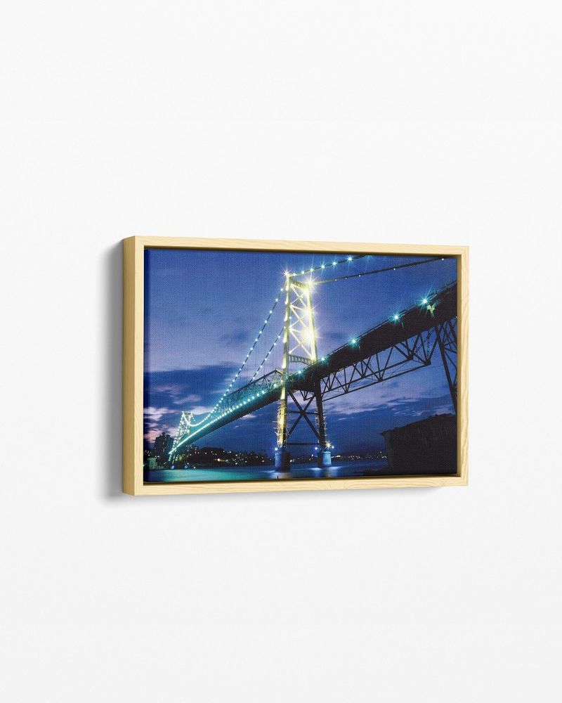 QUADRO-DECORATIVO-ILLUMINATO-CANVAS-PONTE-HERCILIO-LUZ-AO-ANOITECER