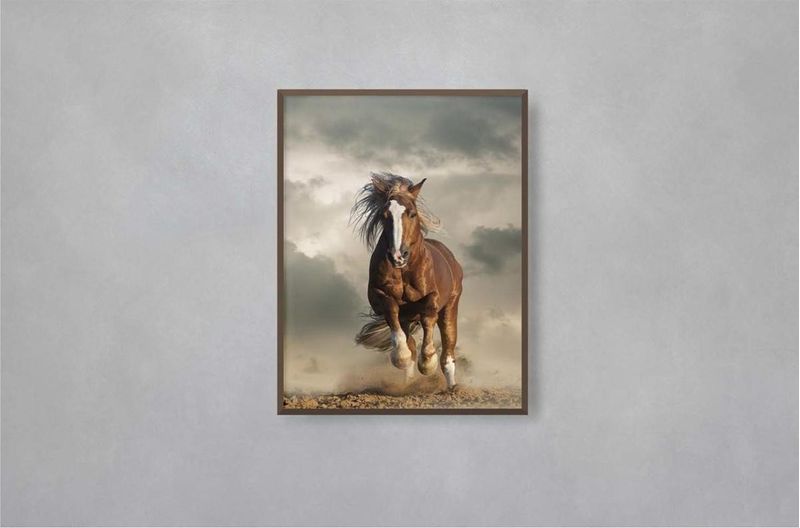 Quadro-Decorativo-Illuminato-Cavalo-Correndo-na-Areia