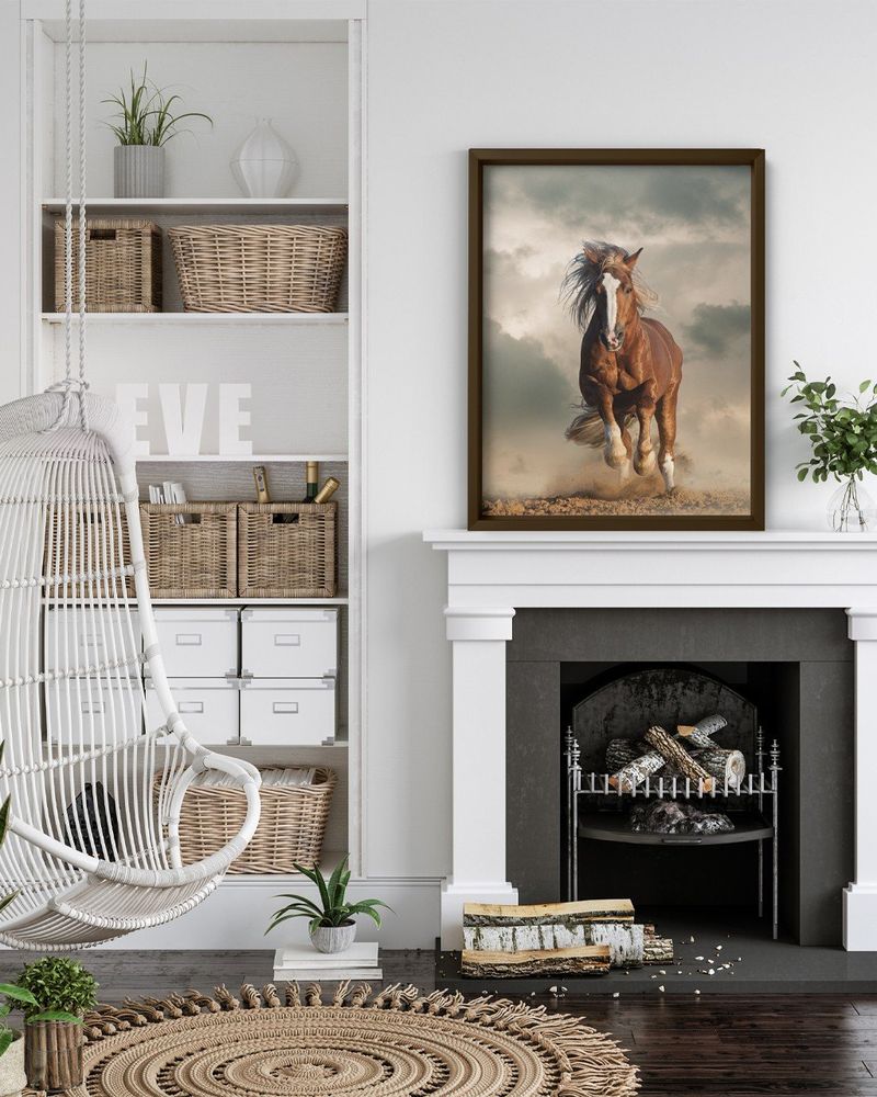 QUADRO-DECORATIVO-ILLUMINATO-CAVALO-CORRENDO-NA-AREIA