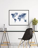 QUADRO-DECORATIVO-ILLUMINATO-MAPA-MUNDI-AQUARELA-AZUL