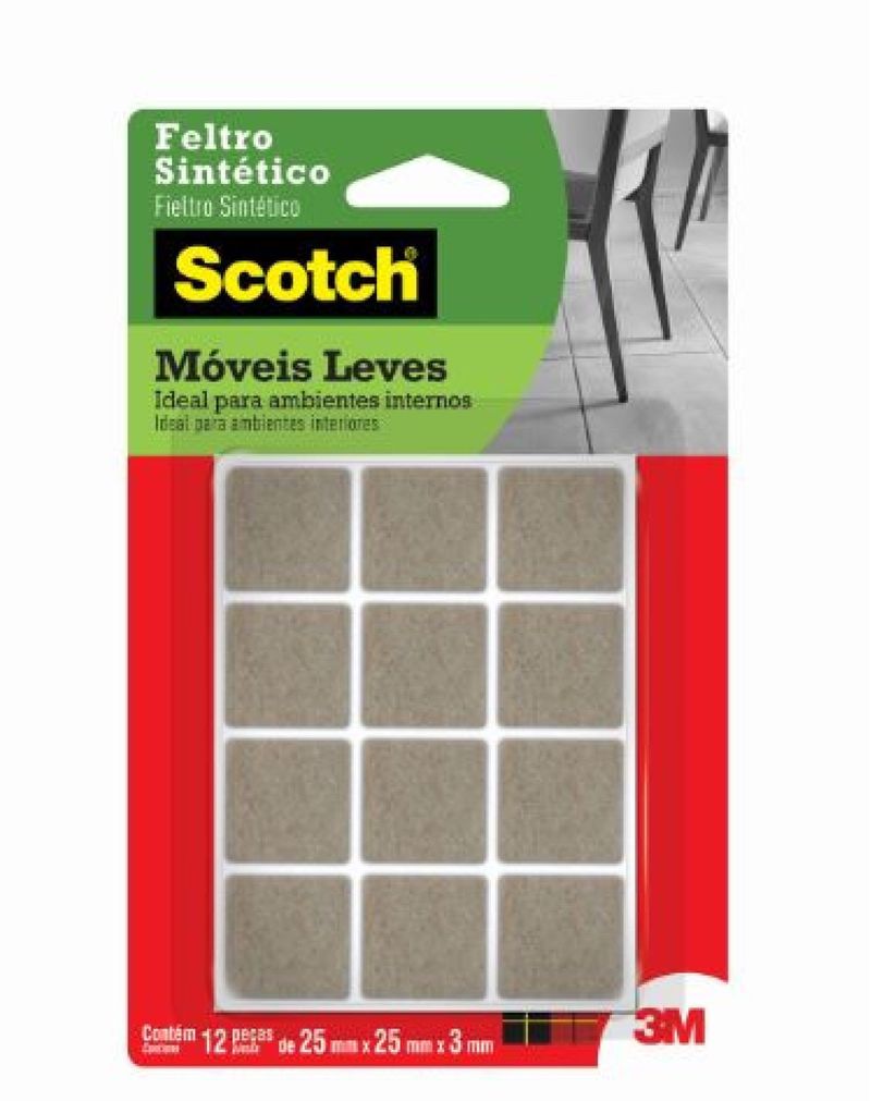 FELTRO-SINTETICO-PARA-MOVEIS-LEVES-3M-SCOTCH-QUADRADO-MARROM-PEQUENO-12-UNIDADES