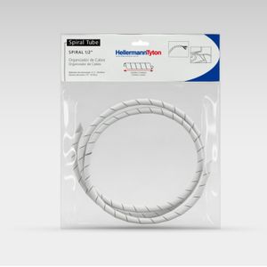 Organizador de Fios e Cabos Spiral Tube Hellermanntyton Branco 1/2" 2m