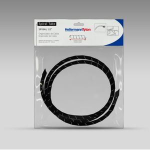 Organizador de Fios e Cabos Spiral Tube Preto Hellermanntyton 1/2" 2m