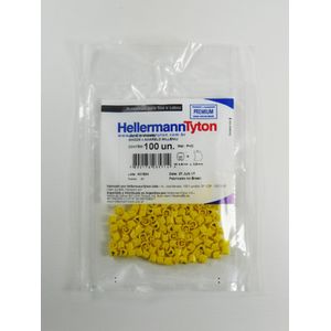 Marcador Anilha Para Cabos 0,5mm a 6mm Hellermanntyton Mhg 2/5-4 Amarelo