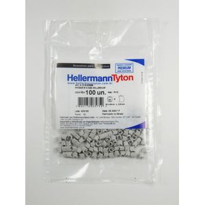 Marcador Anilha Para Cabos 0,5mm a 6mm Hellermanntyton Mhg 2/5-8 Cinza