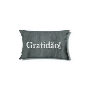 Capa de Almofada Jacquard Lartex Gratidão Bege 50X30cm